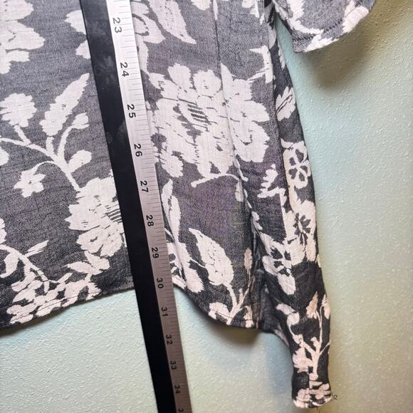 Women's Robert Louis Gray Floral Tunic Top 1X - Picture 7 of 8